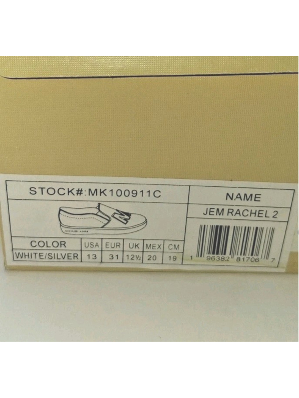 Michael KORS girls Jem Rachel2 Shoes Size Kids 13 Color White And Silver - Picture 6 of 6